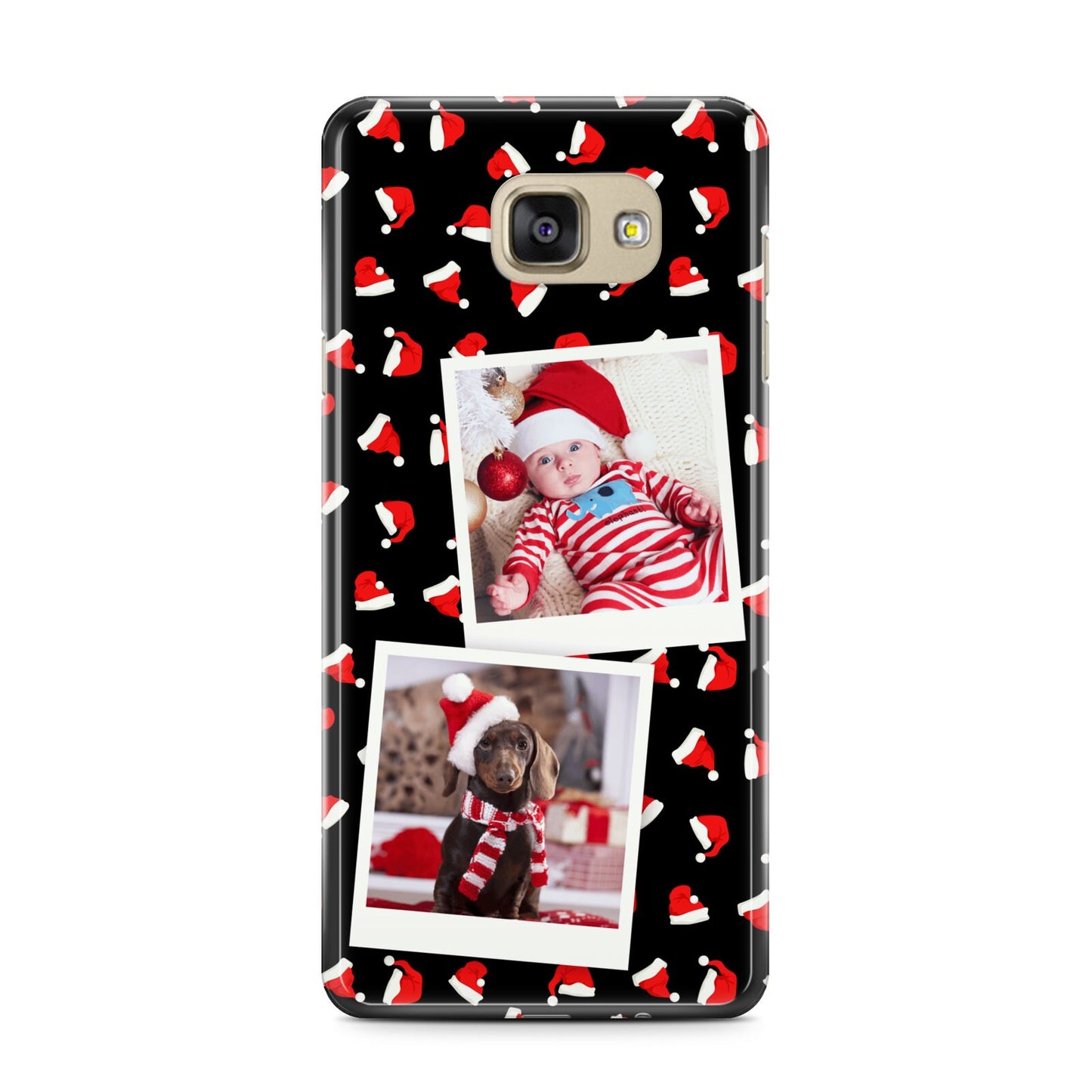 Christmas Two Photo Samsung Galaxy A7 2016 Case on gold phone