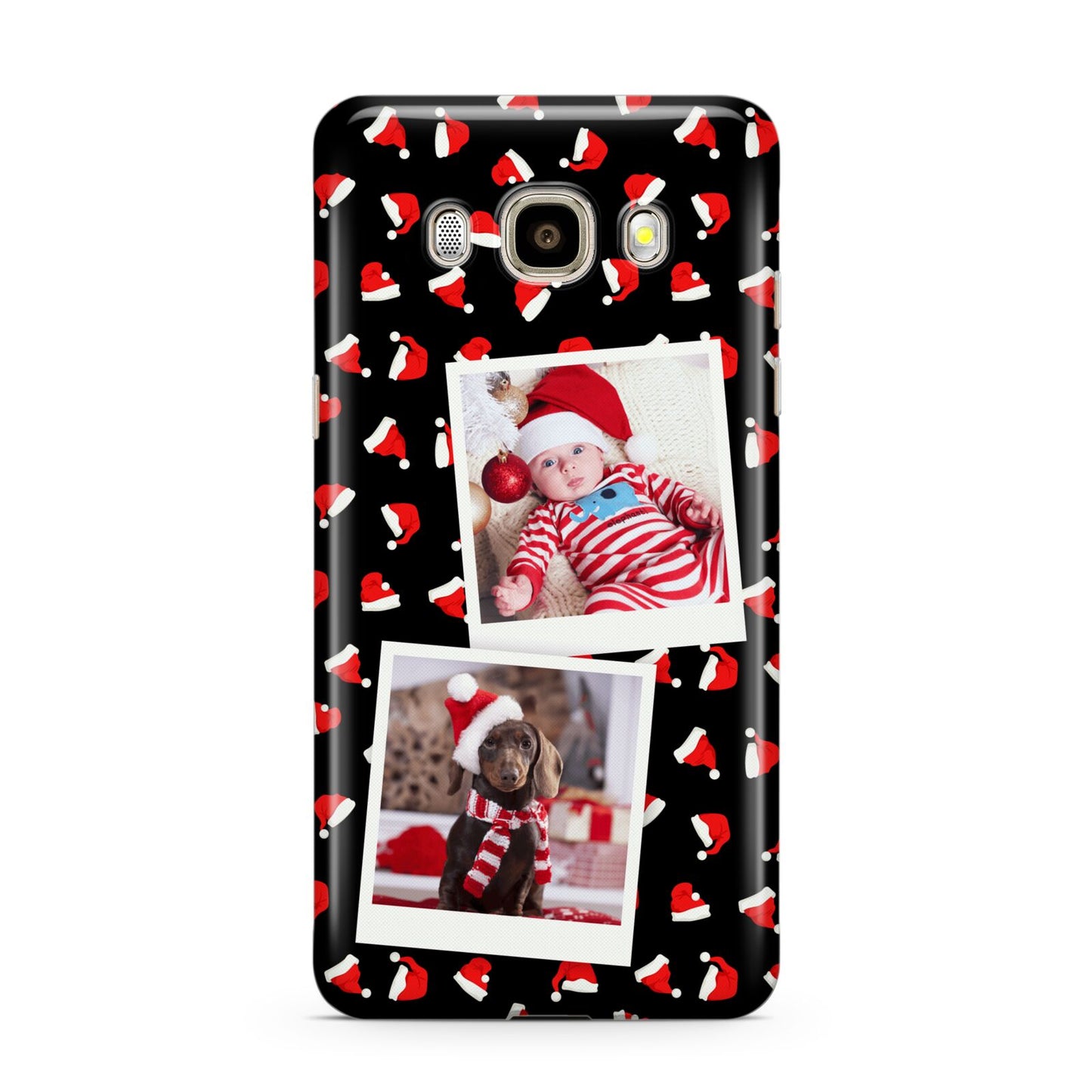 Christmas Two Photo Samsung Galaxy J7 2016 Case on gold phone