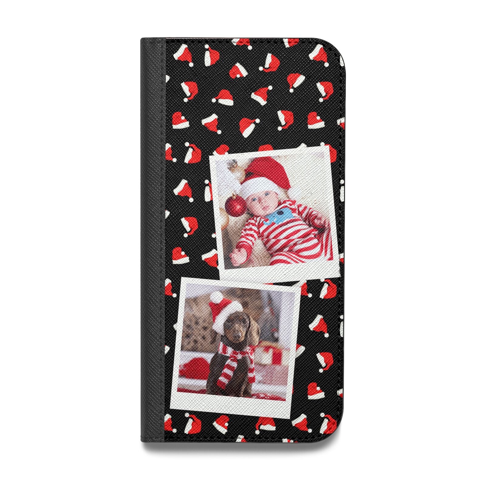 Christmas Two Photo Vegan Leather Flip iPhone Case