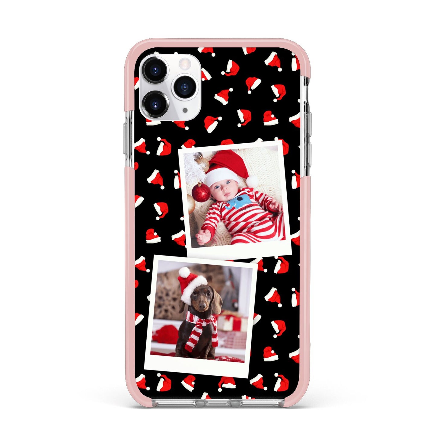 Christmas Two Photo iPhone 11 Pro Max Impact Pink Edge Case