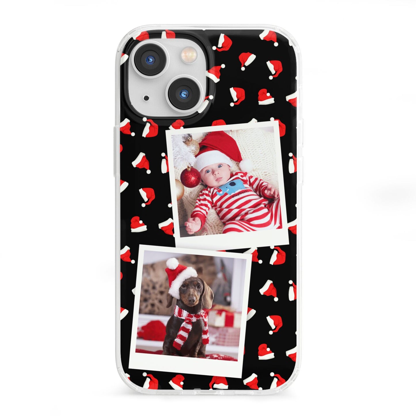 Christmas Two Photo iPhone 13 Mini Clear Bumper Case