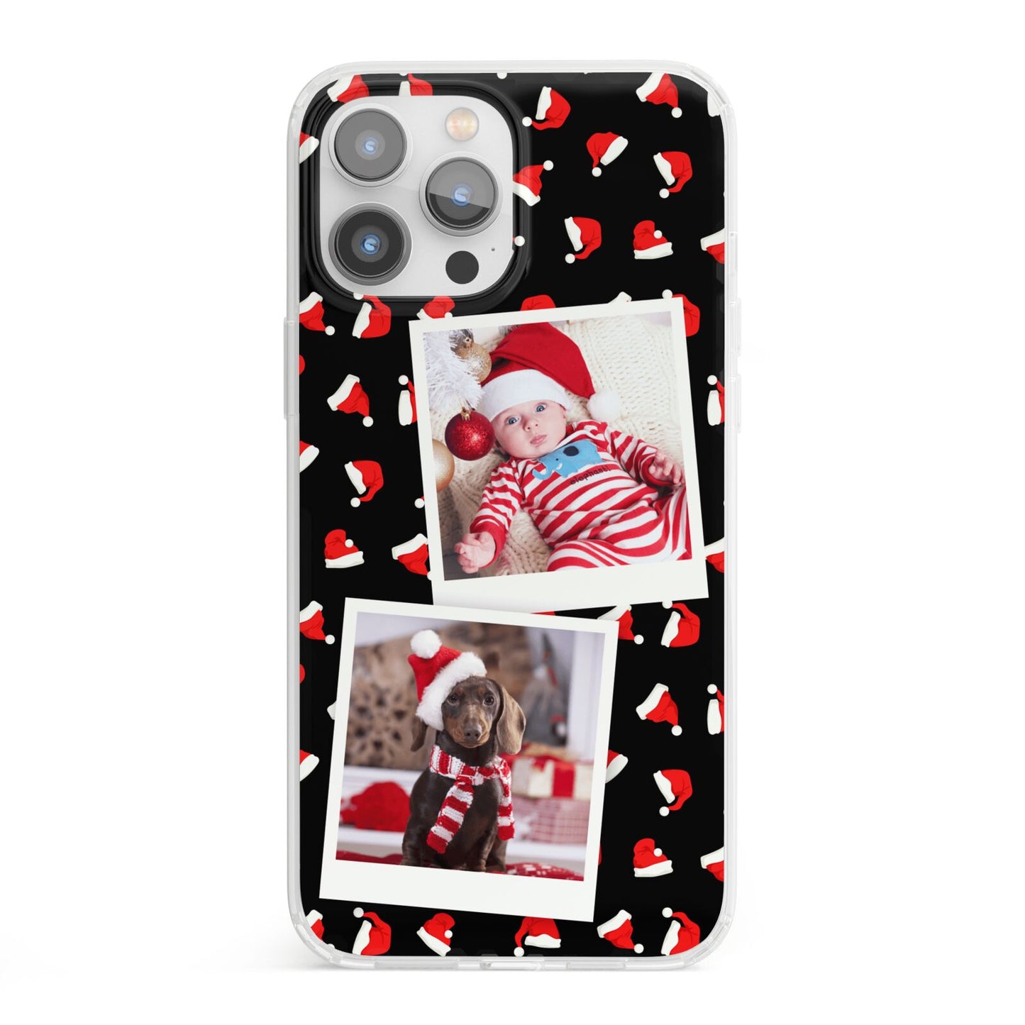 Christmas Two Photo iPhone 13 Pro Max Clear Bumper Case