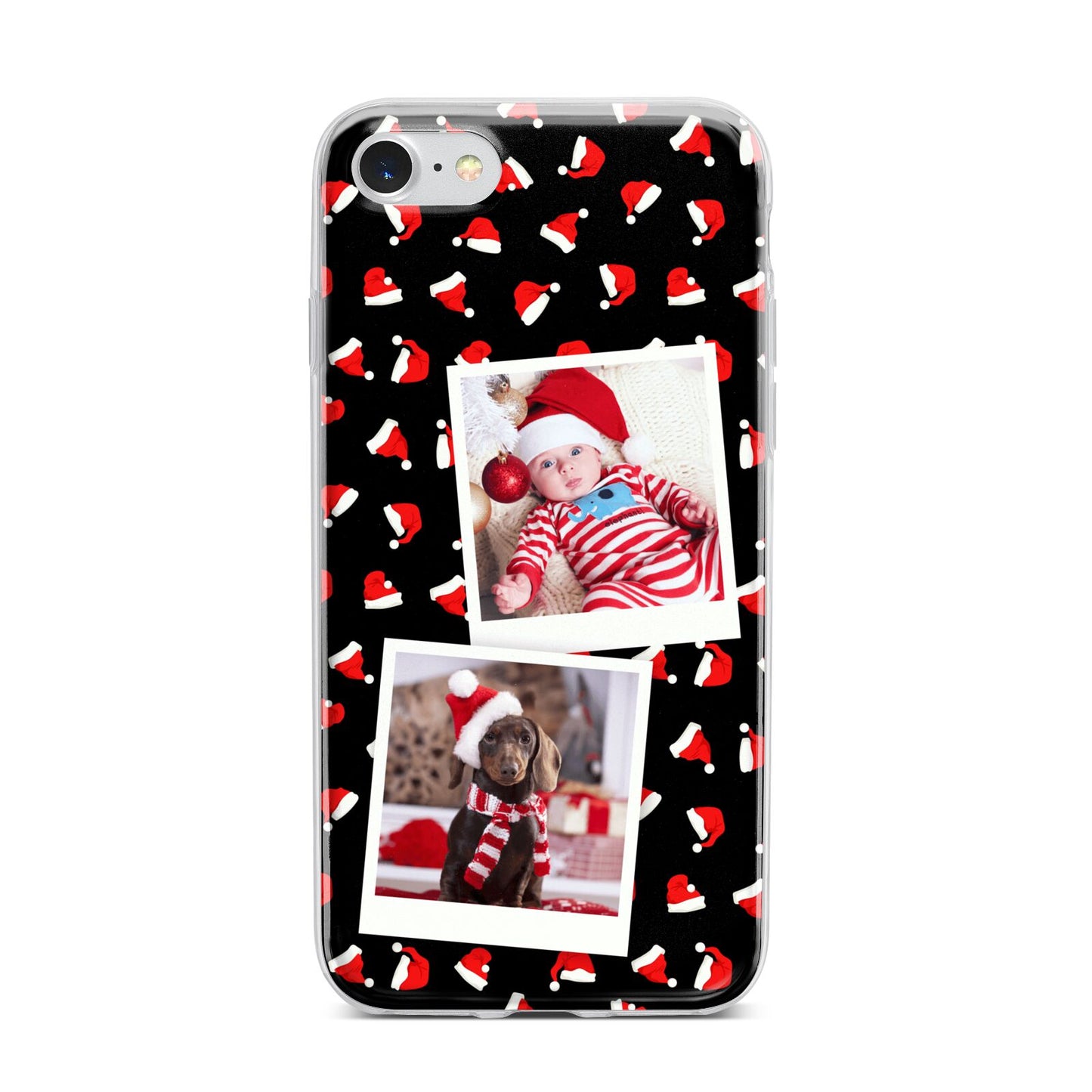 Christmas Two Photo iPhone 7 Bumper Case on Silver iPhone