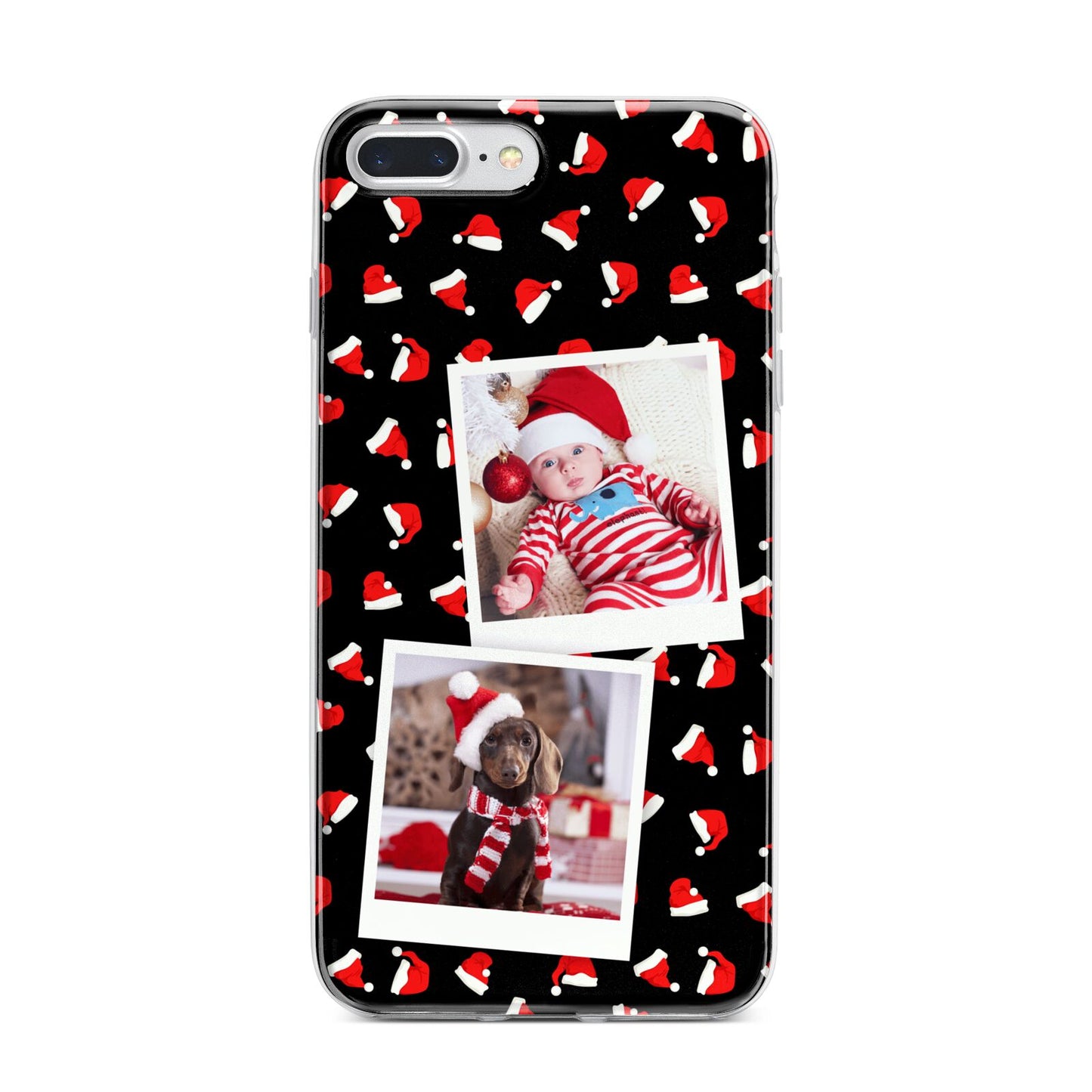 Christmas Two Photo iPhone 7 Plus Bumper Case on Silver iPhone