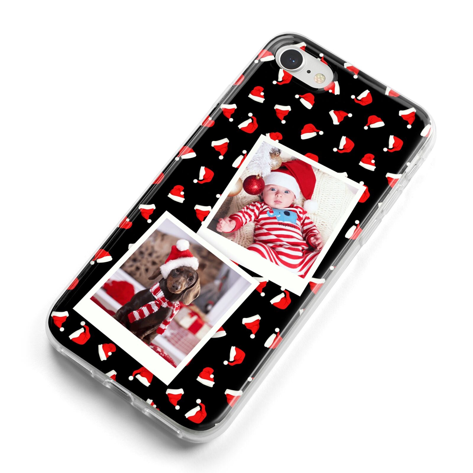 Christmas Two Photo iPhone 8 Bumper Case on Silver iPhone Alternative Image