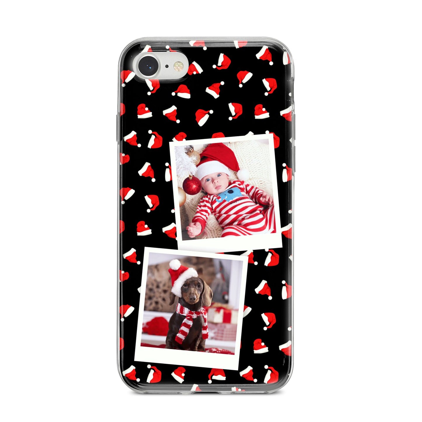 Christmas Two Photo iPhone 8 Bumper Case on Silver iPhone