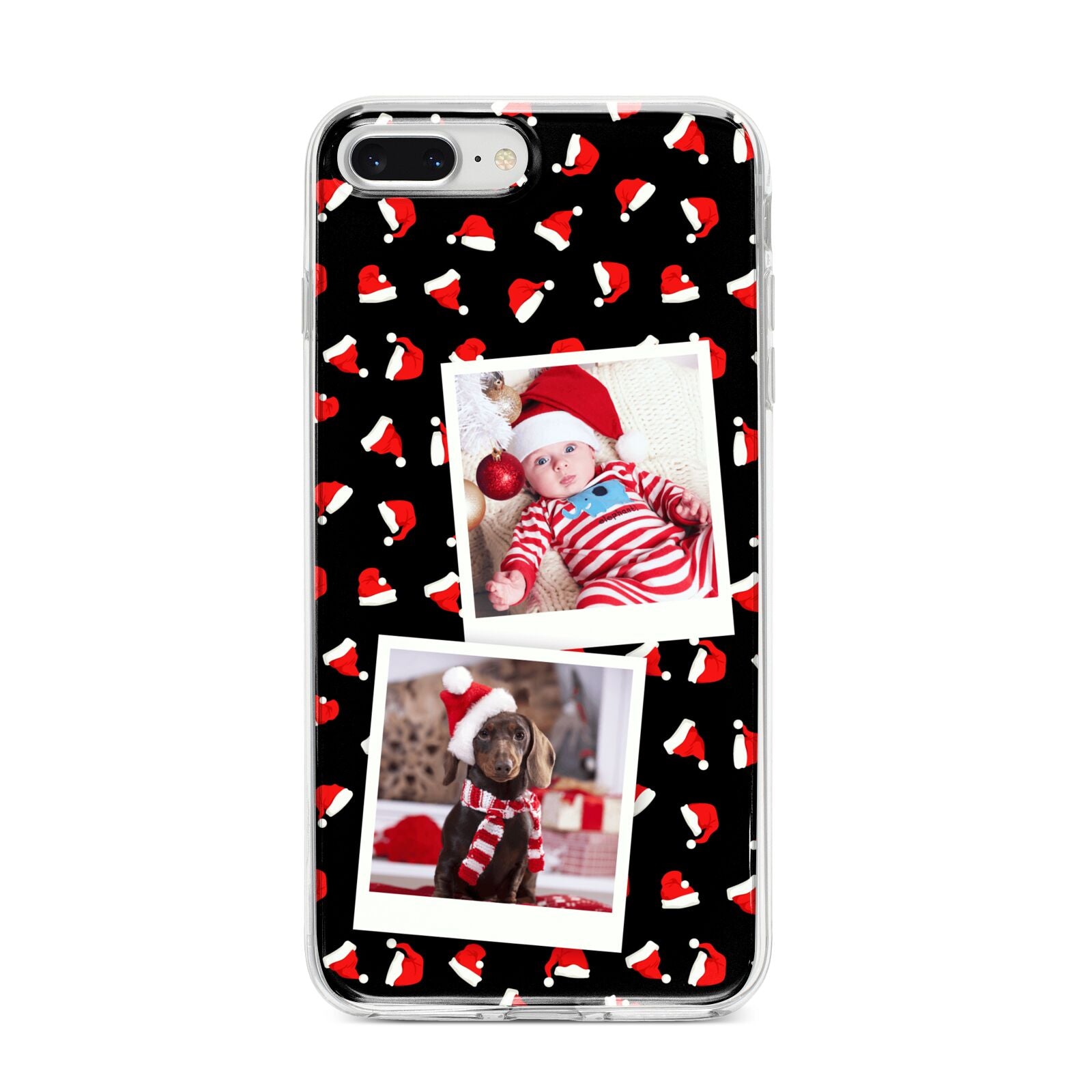 Christmas Two Photo iPhone 8 Plus Bumper Case on Silver iPhone