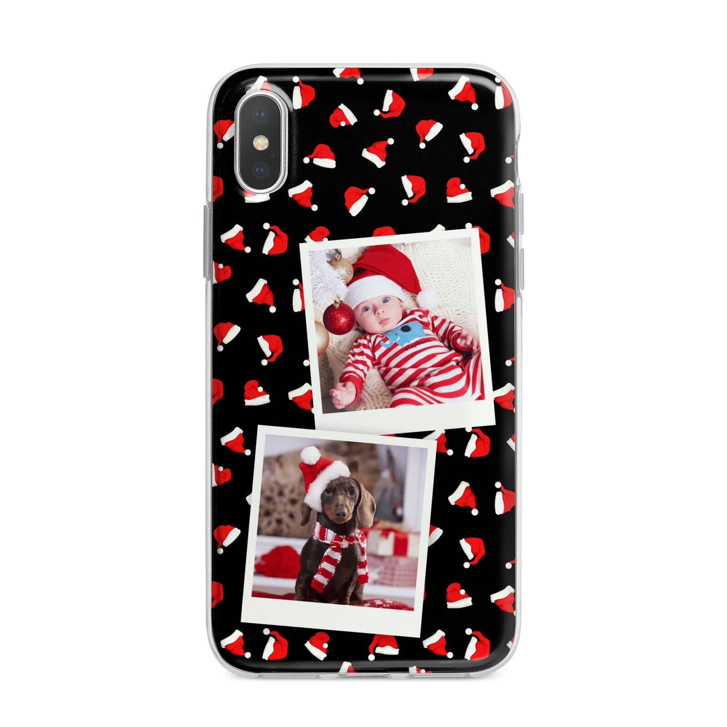 Christmas Two Photo iPhone X Bumper Case on Silver iPhone Alternative Image 1