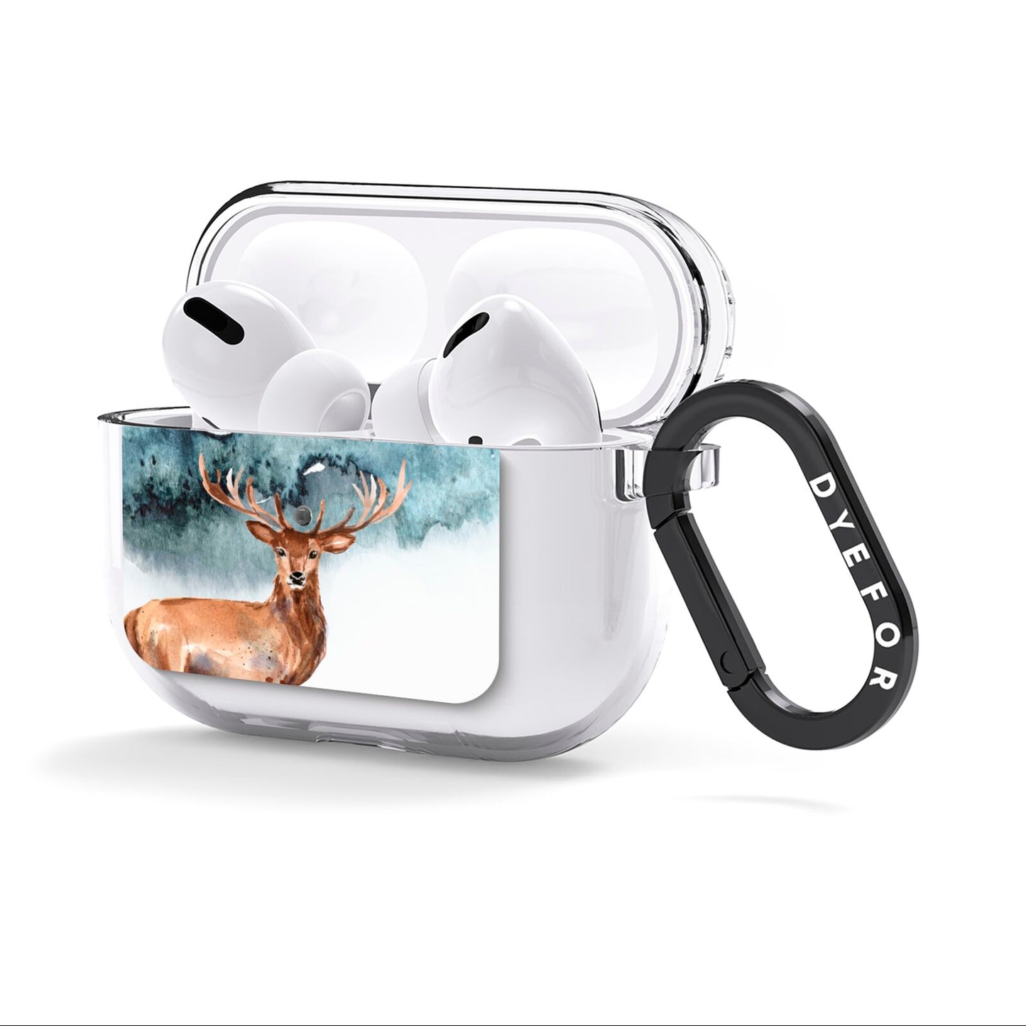 Christmas Winter Stag AirPods Clear Case 3rd Gen Side Image
