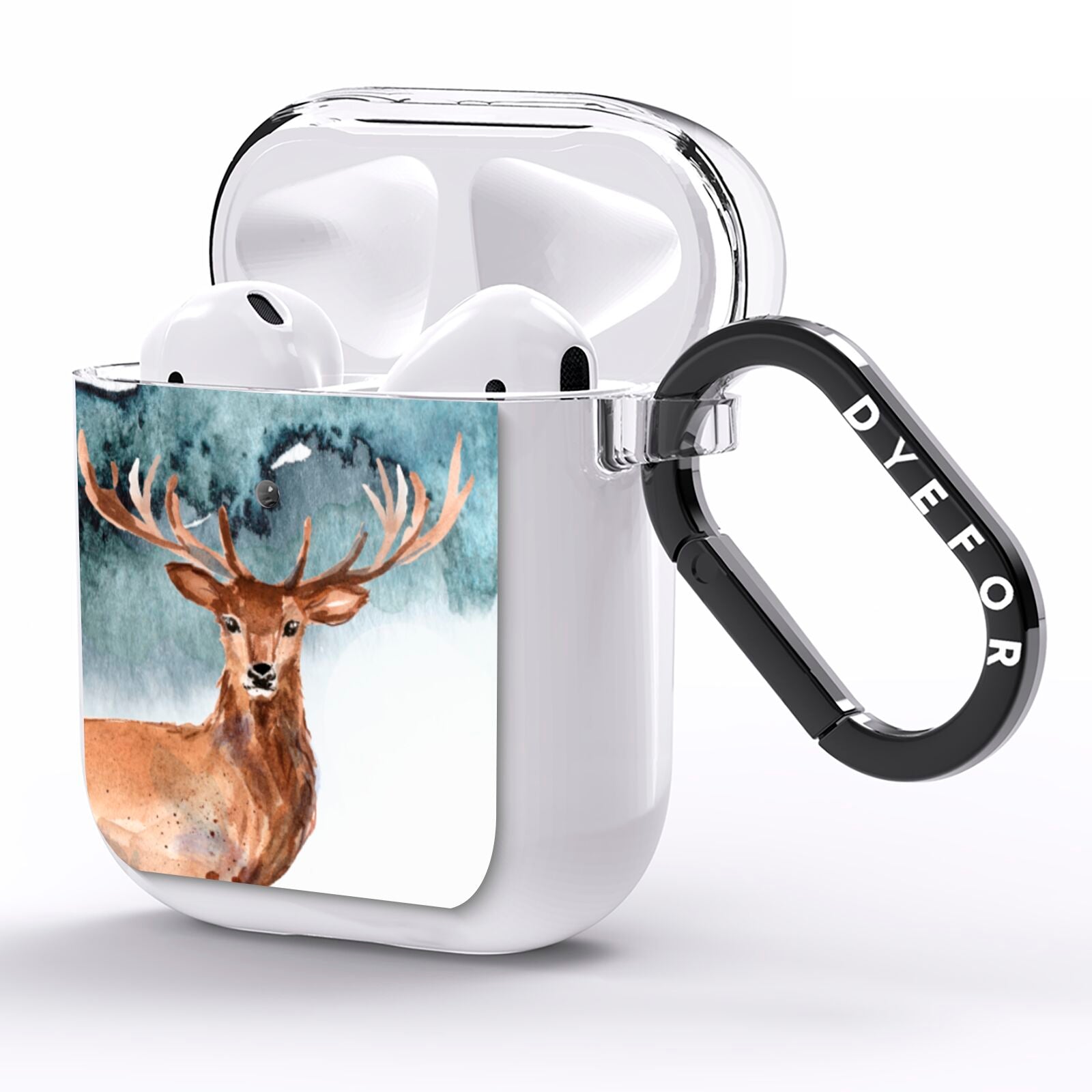 Christmas Winter Stag AirPods Clear Case Side Image