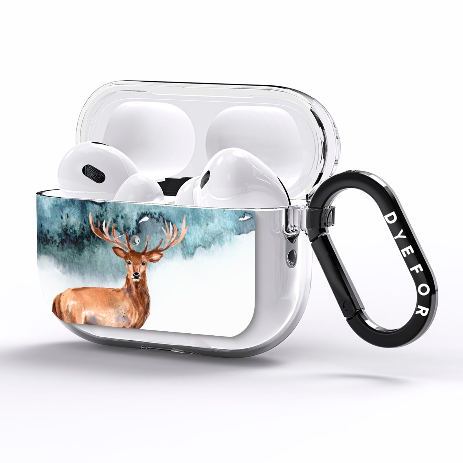 Christmas Winter Stag AirPods Pro Clear Case Side Image