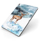 Christmas Winter Stag Apple iPad Case on Grey iPad Side View