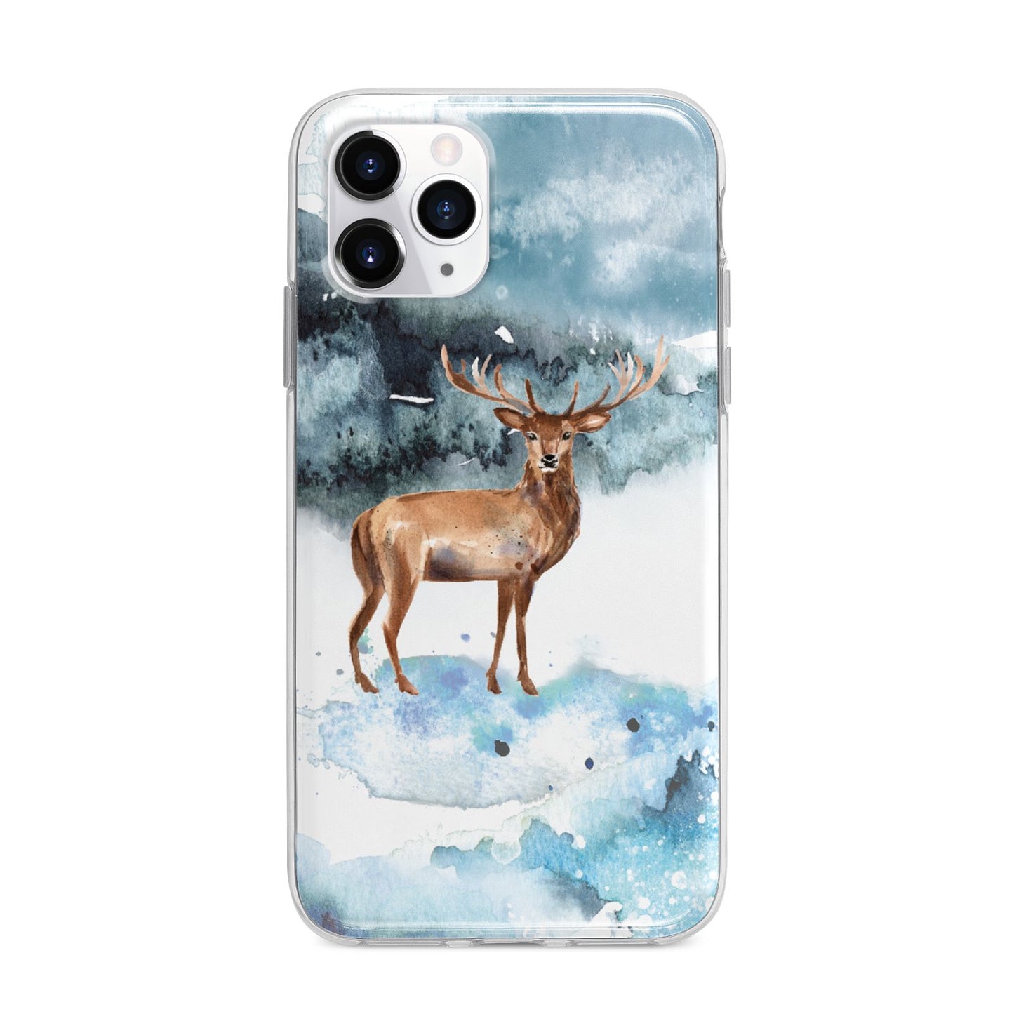 Christmas Winter Stag Apple iPhone 11 Pro in Silver with Bumper Case