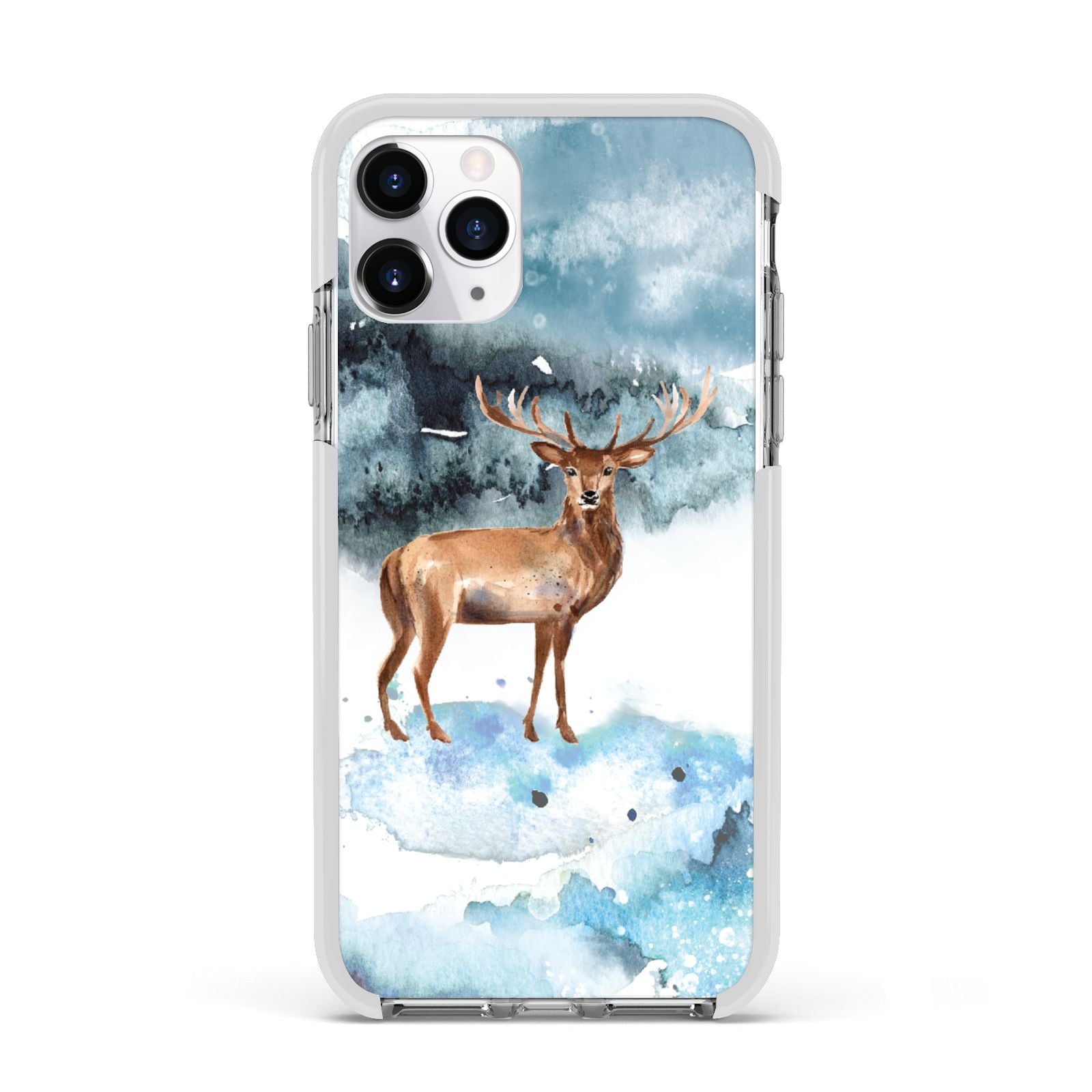 Christmas Winter Stag Apple iPhone 11 Pro in Silver with White Impact Case