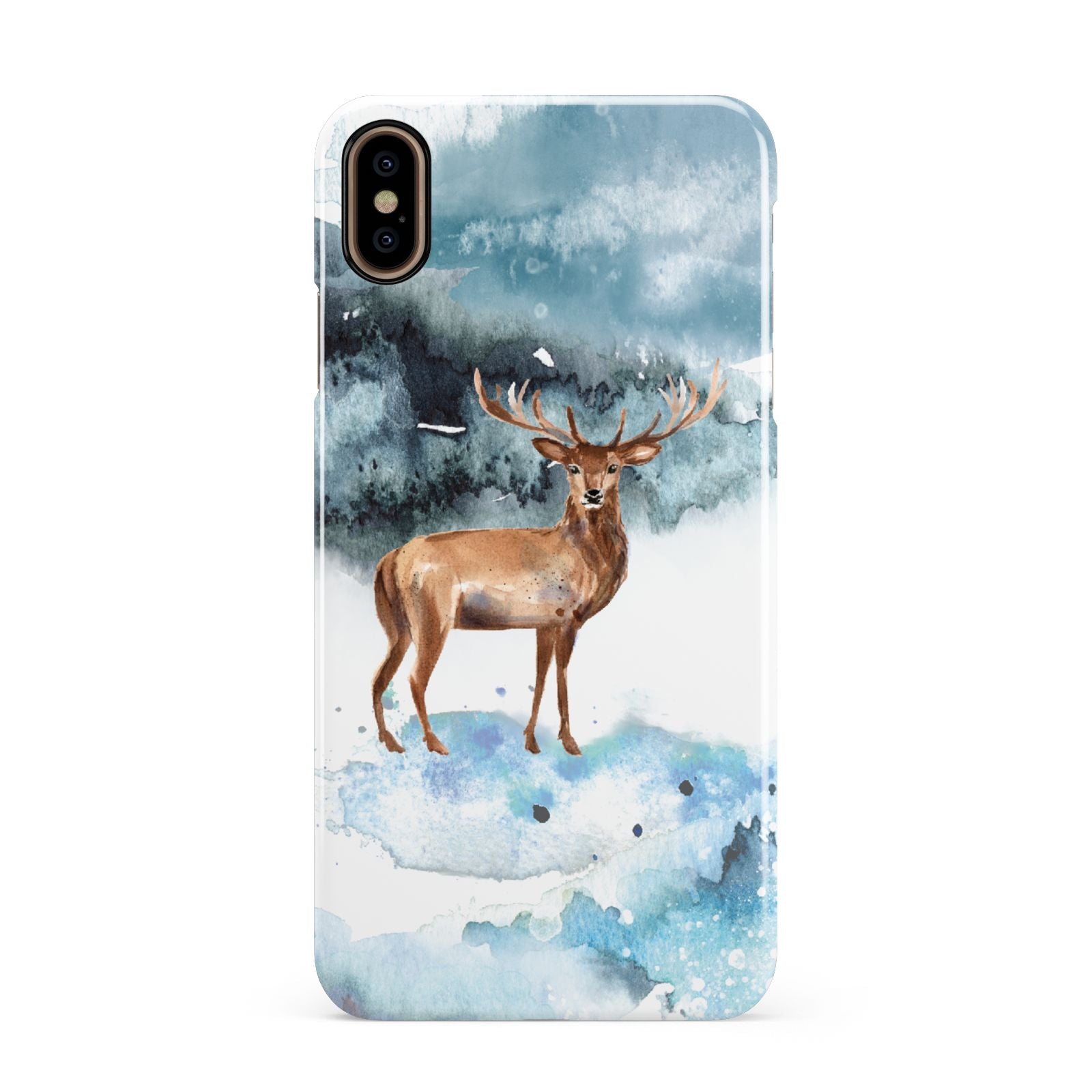 Christmas Winter Stag Apple iPhone Xs Max 3D Snap Case