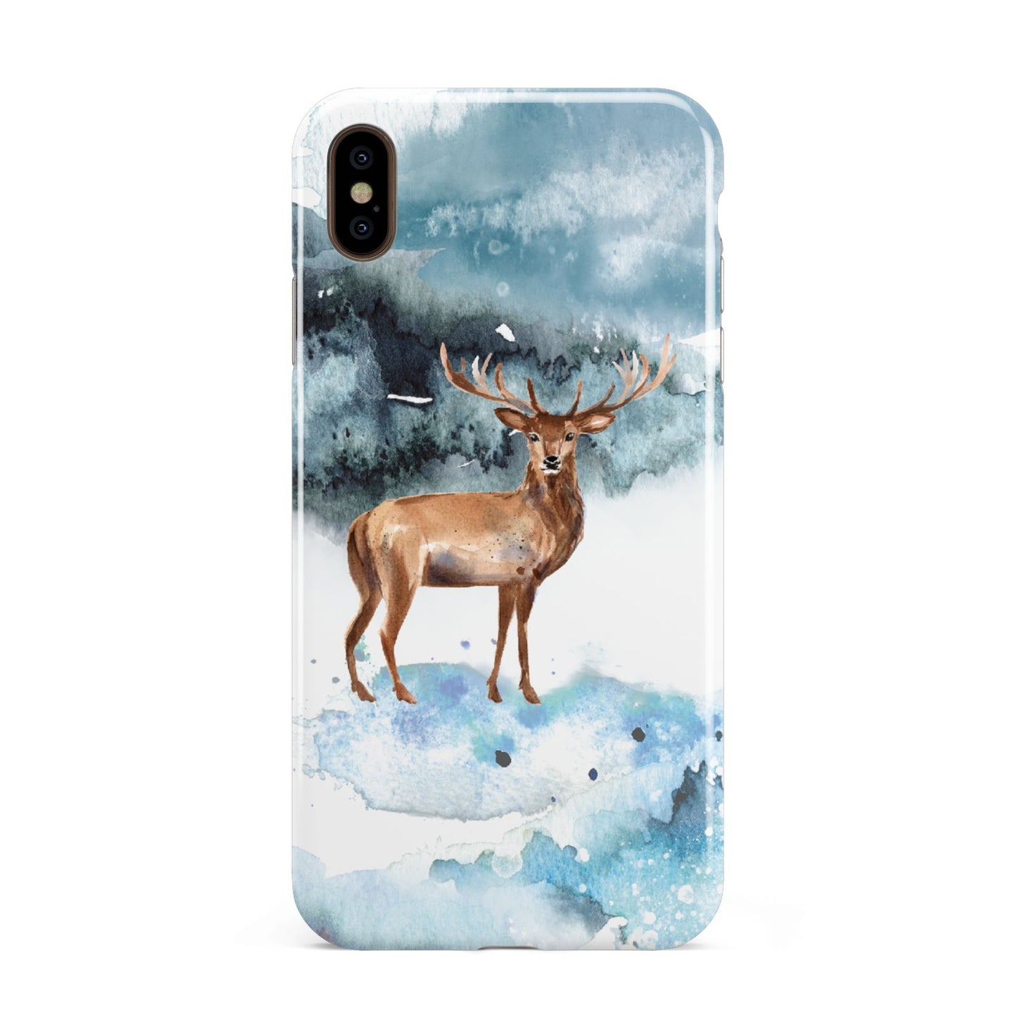 Christmas Winter Stag Apple iPhone Xs Max 3D Tough Case