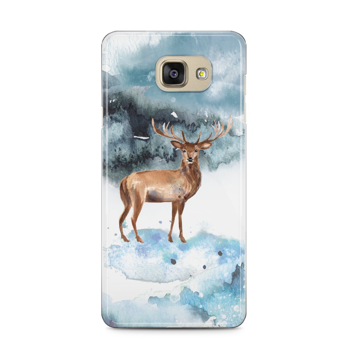 Christmas Winter Stag Samsung Galaxy A5 2016 Case on gold phone