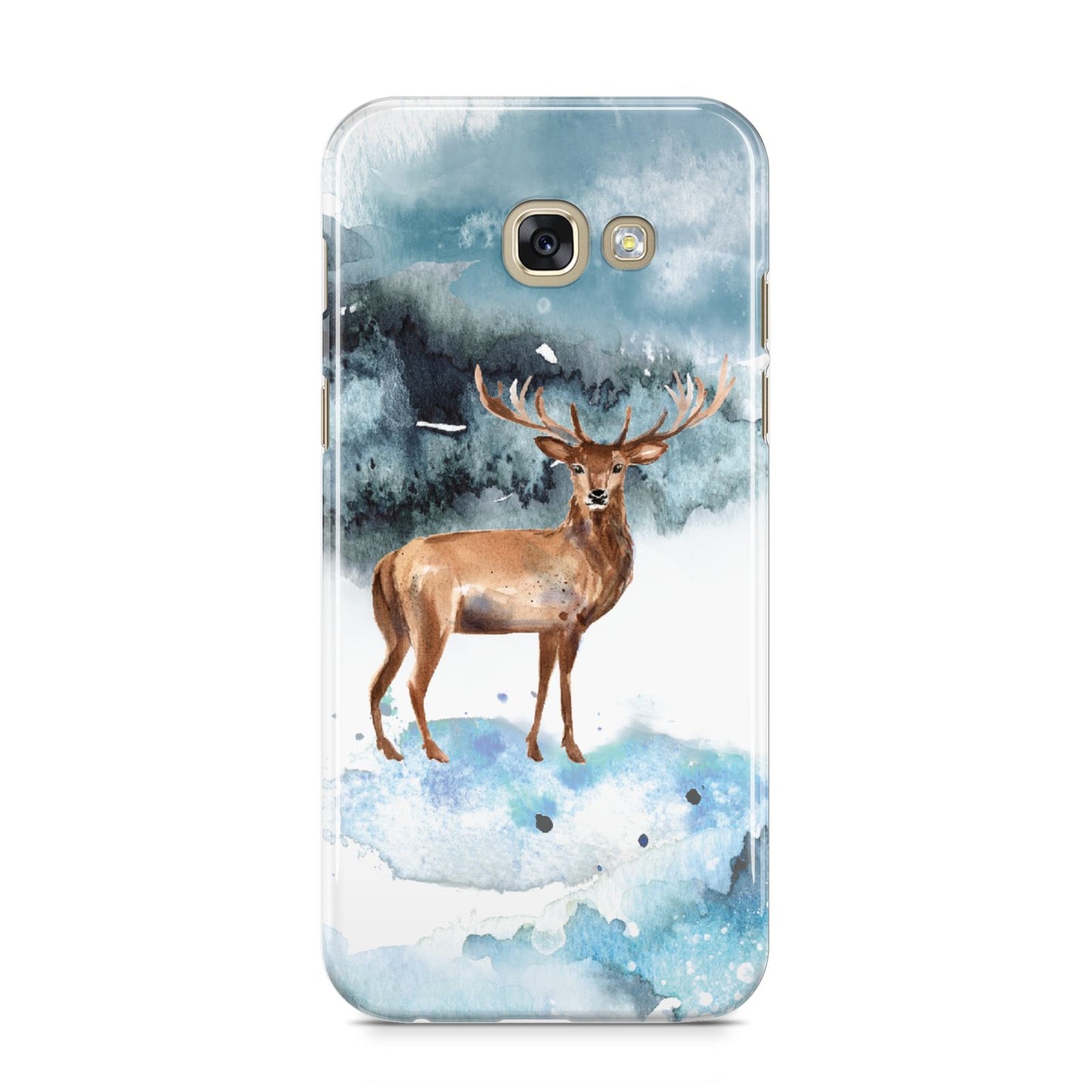 Christmas Winter Stag Samsung Galaxy A5 2017 Case on gold phone