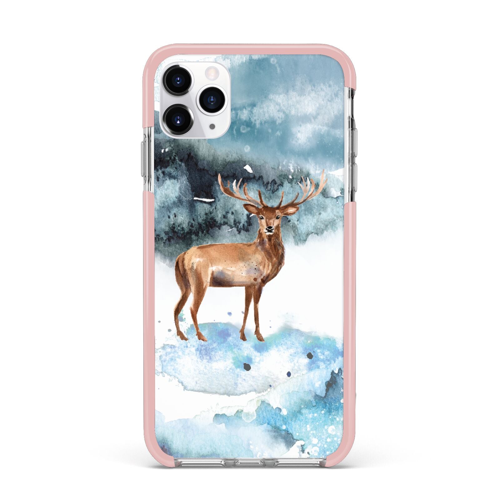 Christmas Winter Stag iPhone 11 Pro Max Impact Pink Edge Case