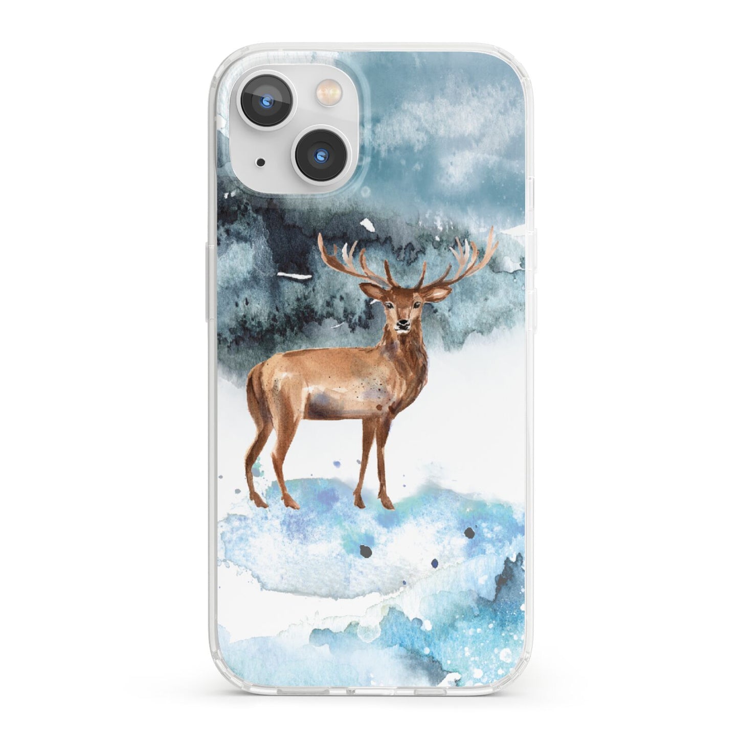 Christmas Winter Stag iPhone 13 Clear Bumper Case