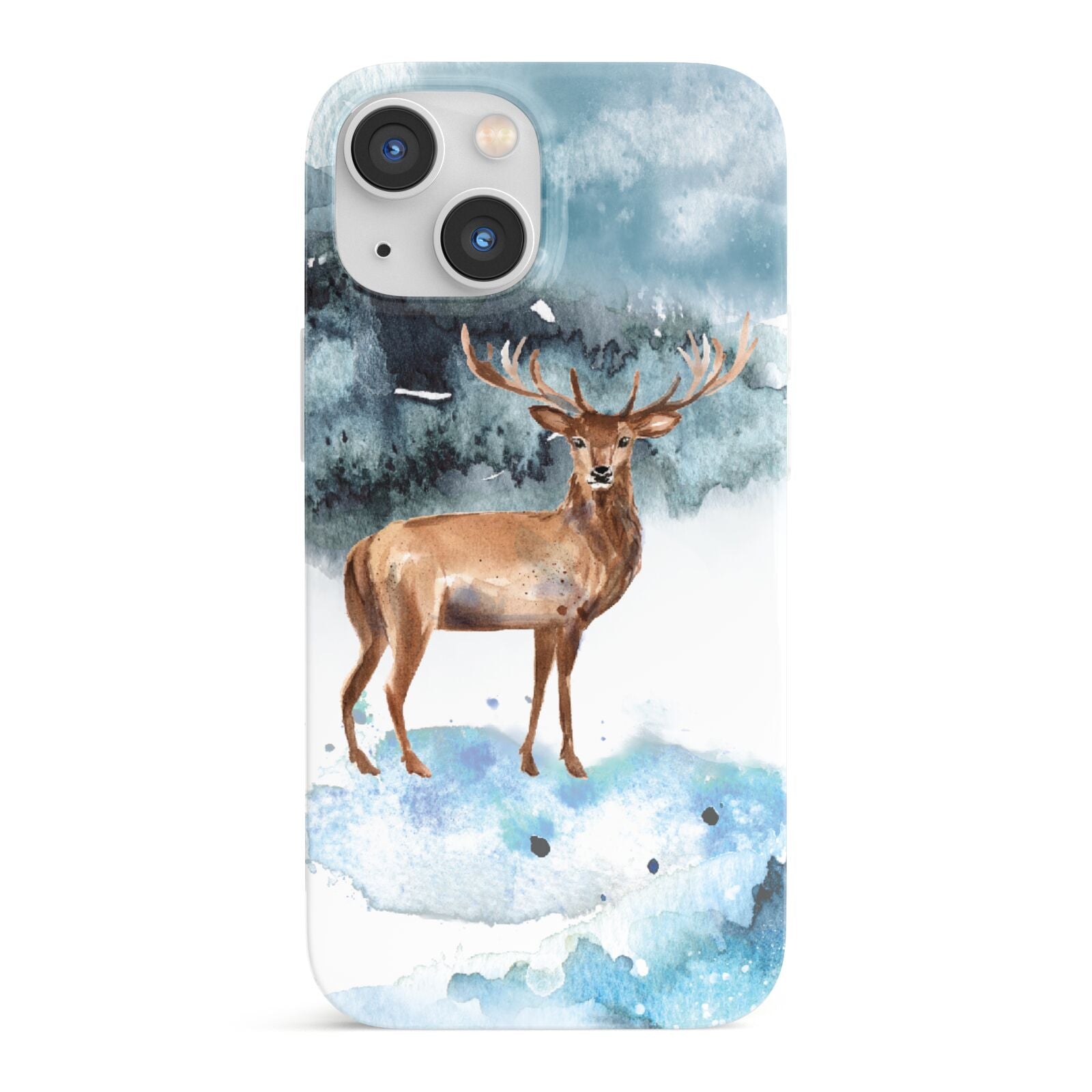 Christmas Winter Stag iPhone 13 Mini Full Wrap 3D Snap Case