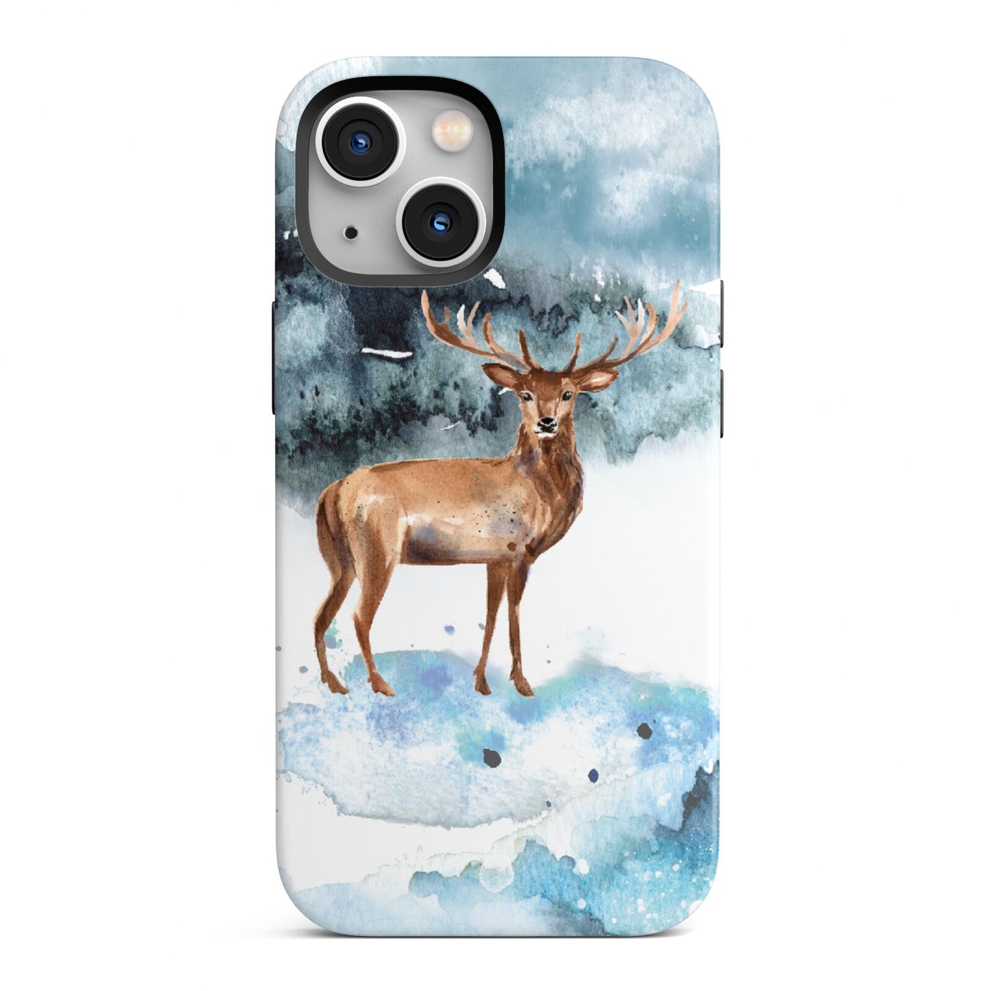 Christmas Winter Stag iPhone 13 Mini Full Wrap 3D Tough Case