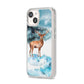 Christmas Winter Stag iPhone 14 Clear Tough Case Starlight Angled Image