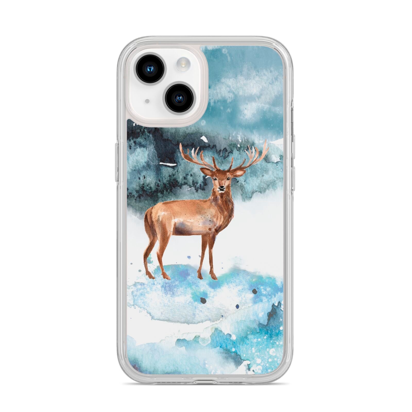 Christmas Winter Stag iPhone 14 Clear Tough Case Starlight