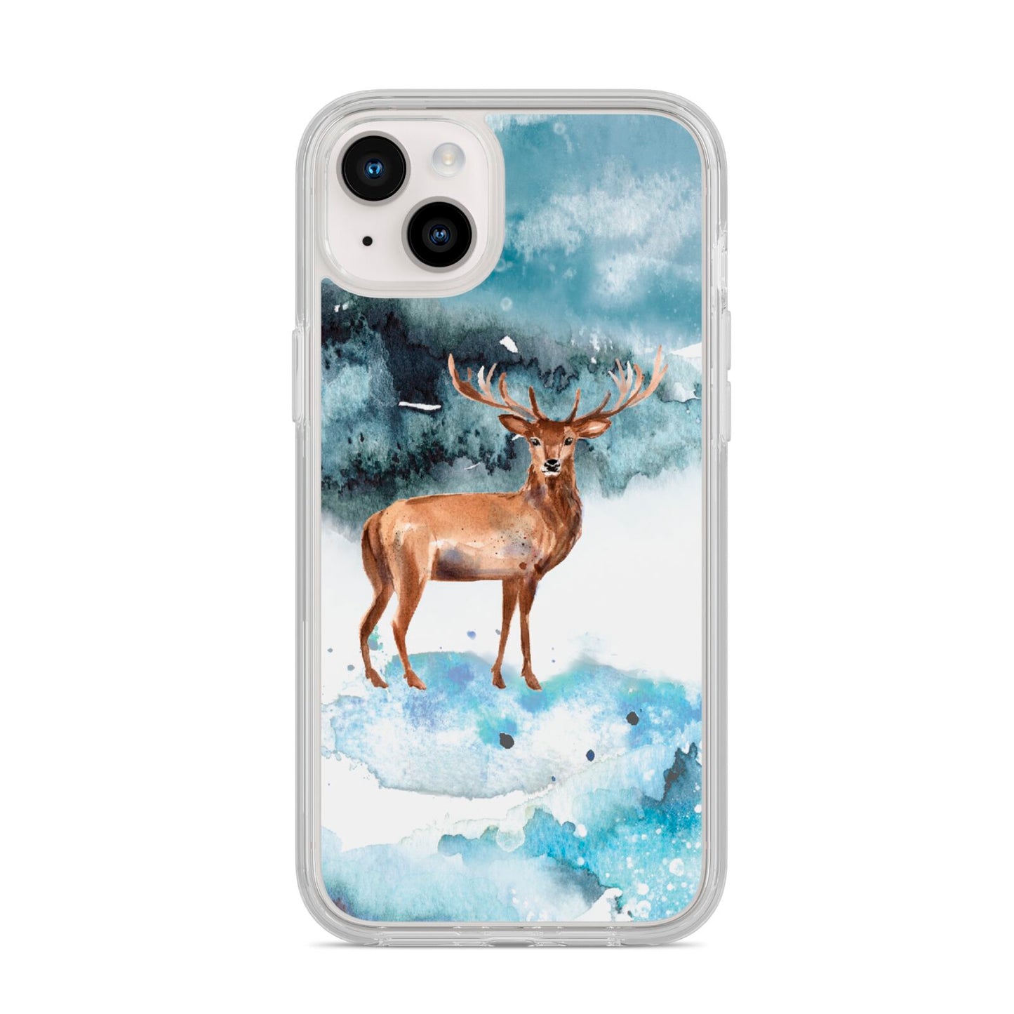 Christmas Winter Stag iPhone 14 Plus Clear Tough Case Starlight