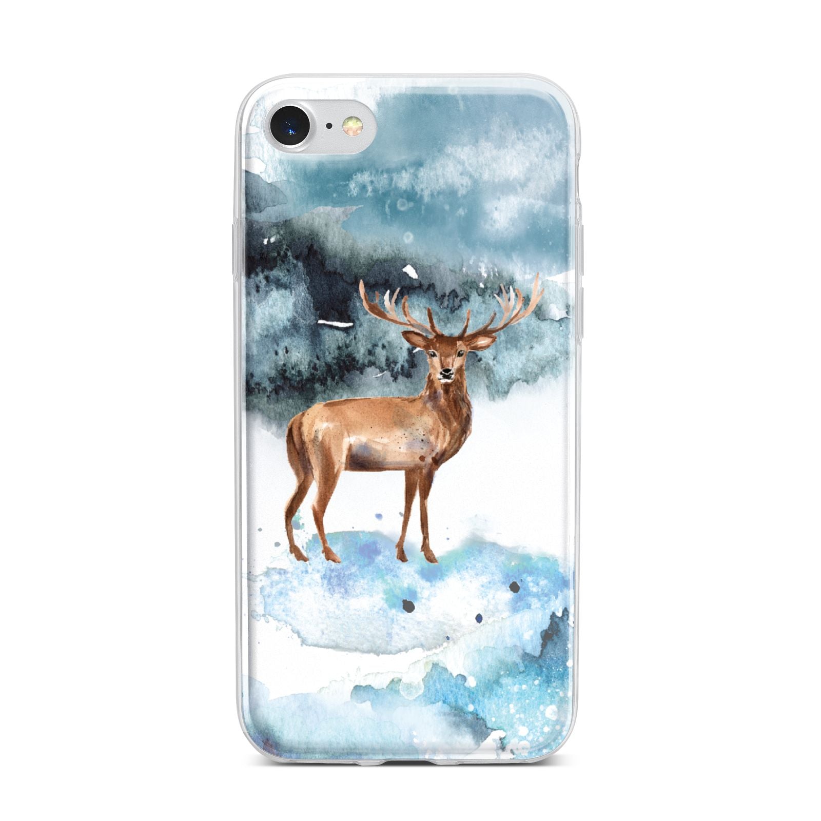 Christmas Winter Stag iPhone 7 Bumper Case on Silver iPhone