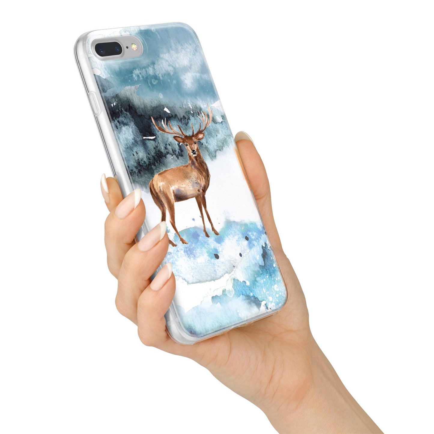 Christmas Winter Stag iPhone 7 Plus Bumper Case on Silver iPhone Alternative Image