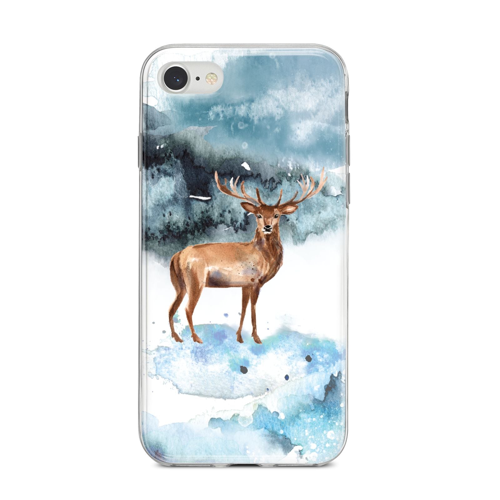 Christmas Winter Stag iPhone 8 Bumper Case on Silver iPhone