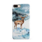 Christmas Winter Stag iPhone 8 Plus 3D Snap Case on Gold Phone