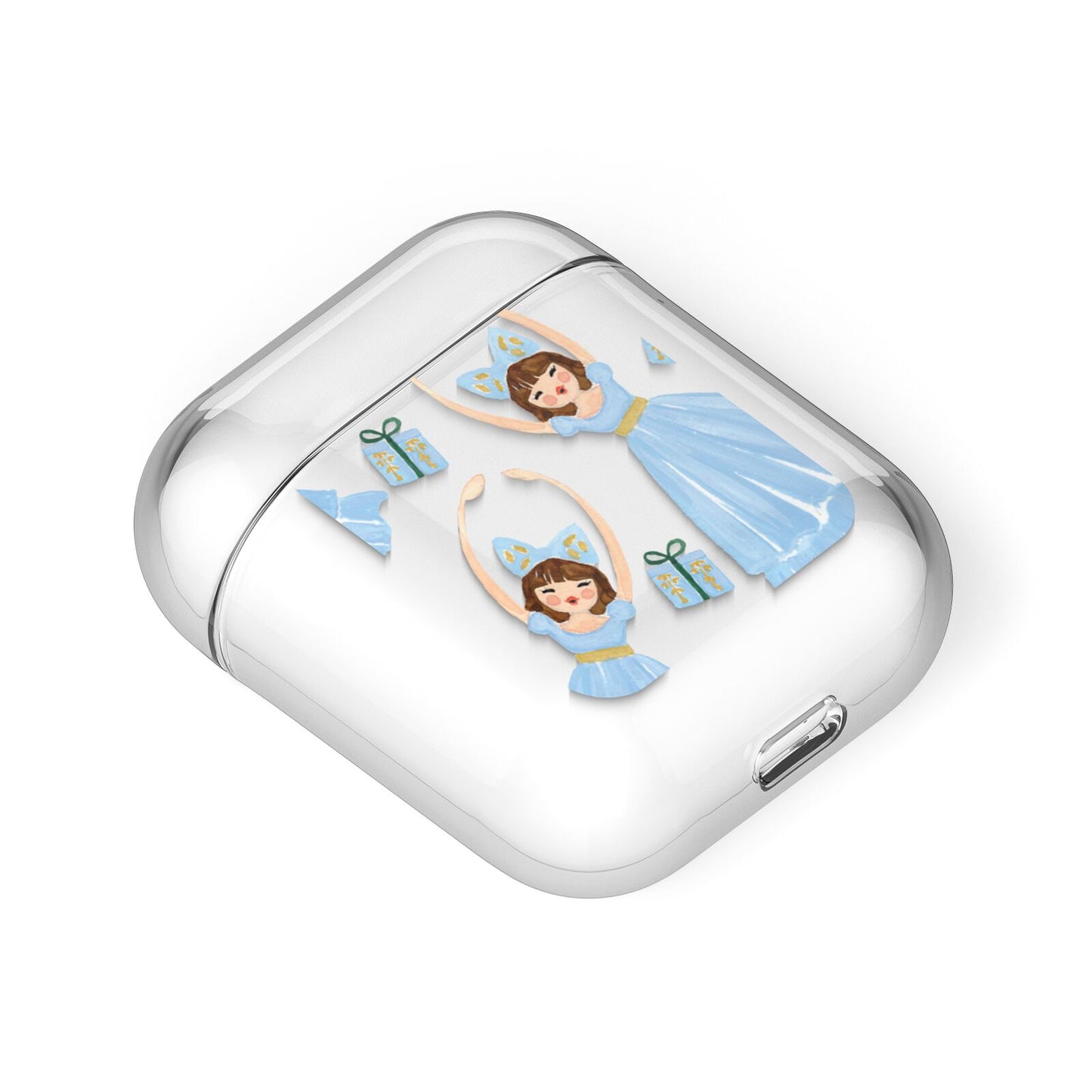 Christmas ballerina present AirPods Case Laid Flat