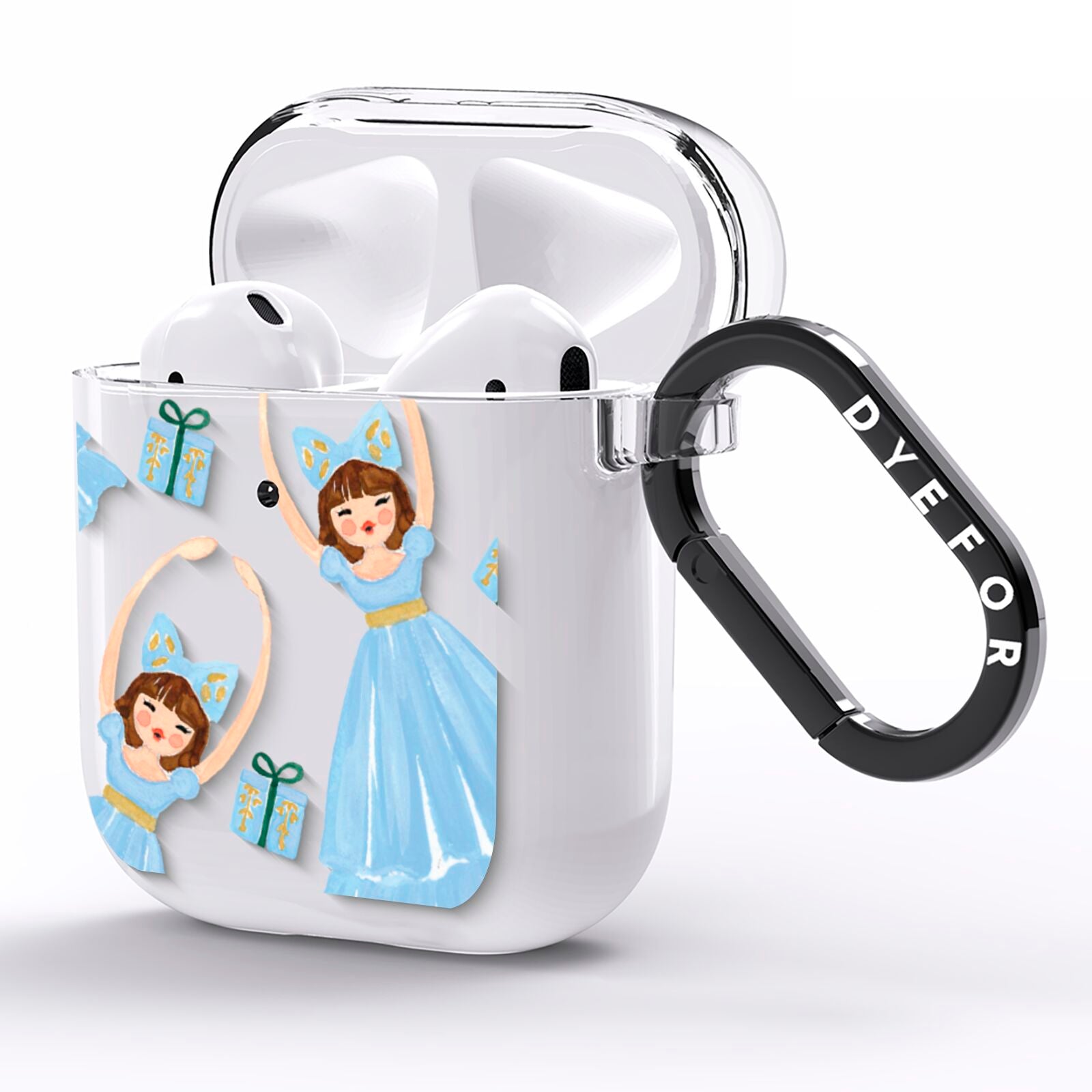 Christmas ballerina present AirPods Clear Case Side Image
