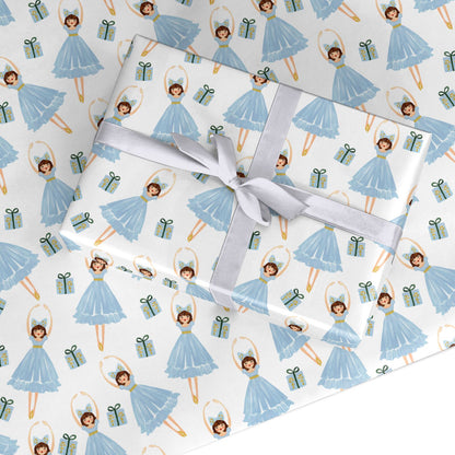 Christmas ballerina present Custom Wrapping Paper