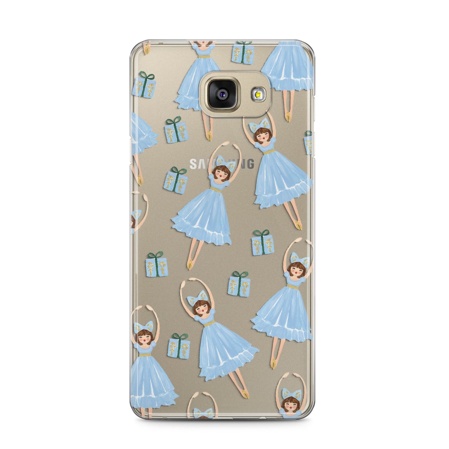Christmas ballerina present Samsung Galaxy A5 2016 Case on gold phone