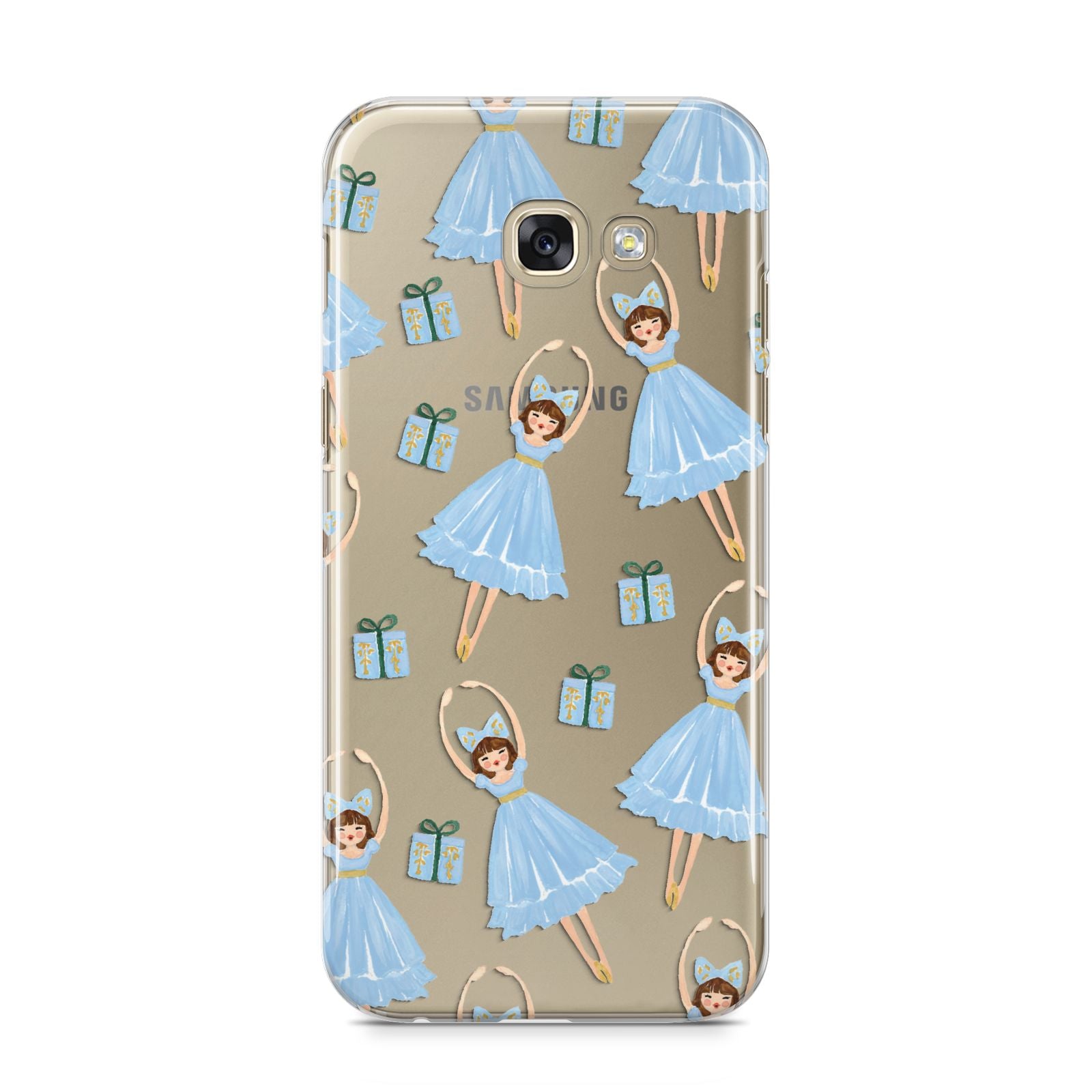 Christmas ballerina present Samsung Galaxy A5 2017 Case on gold phone