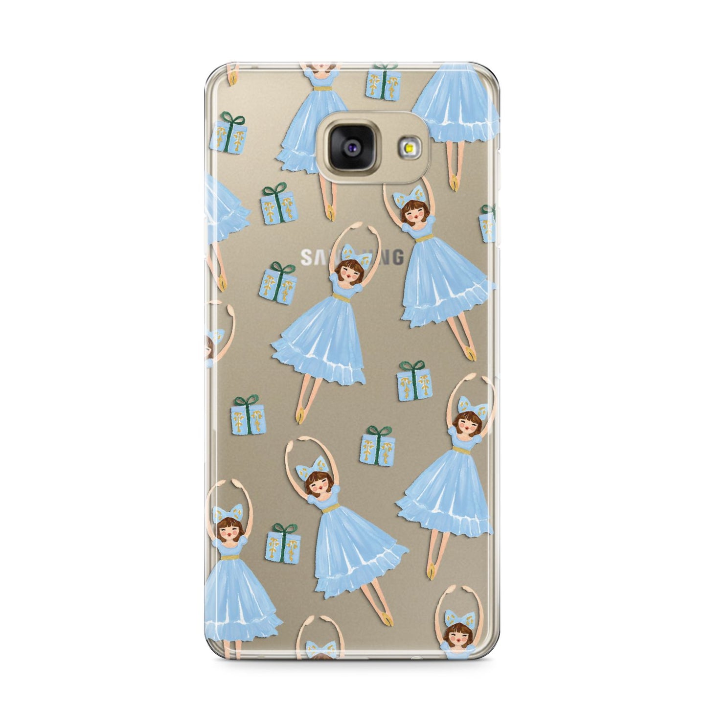 Christmas ballerina present Samsung Galaxy A9 2016 Case on gold phone