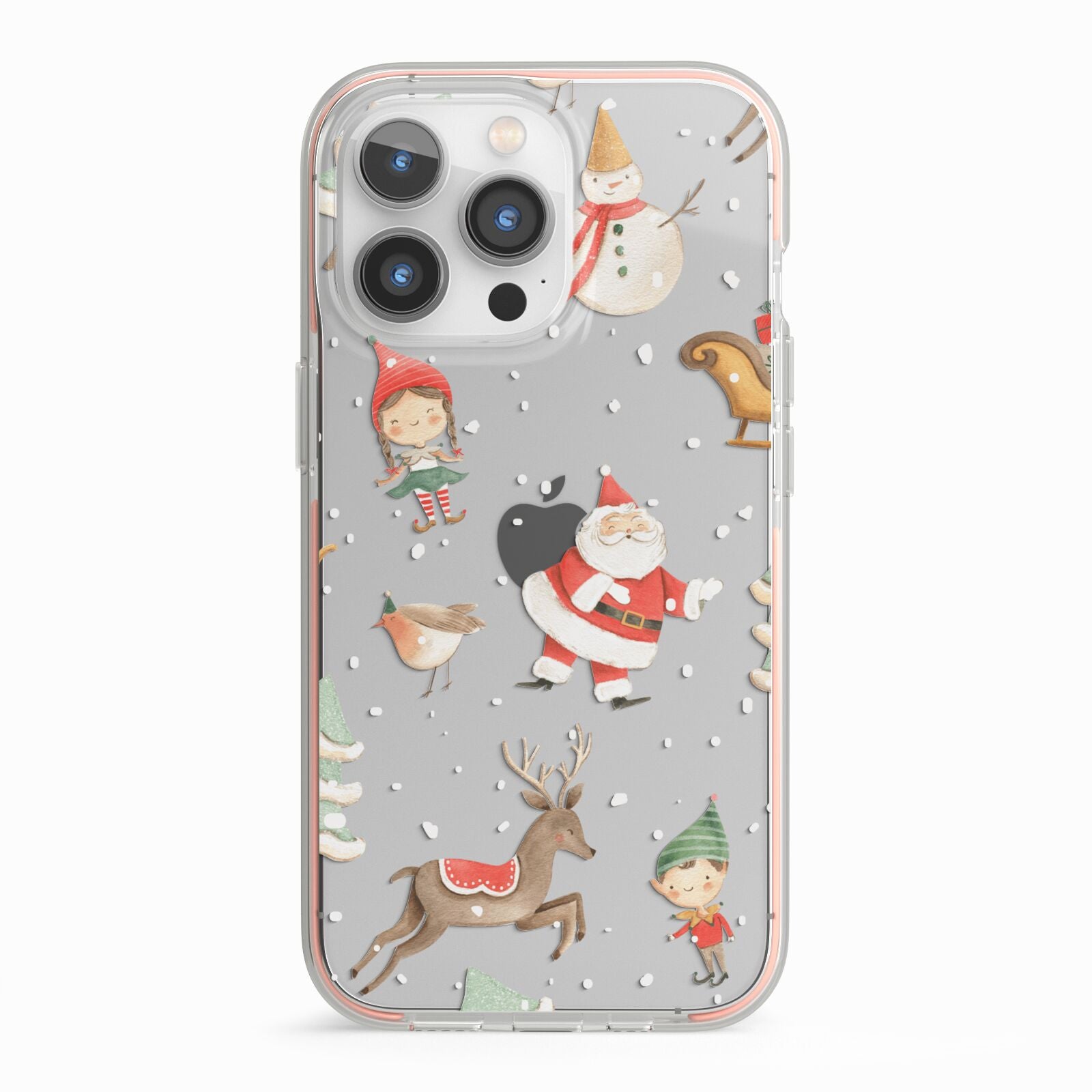 Christmas iPhone 13 Pro TPU Impact Case with Pink Edges