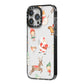 Christmas iPhone 14 Pro Max Black Impact Case Side Angle on Silver phone