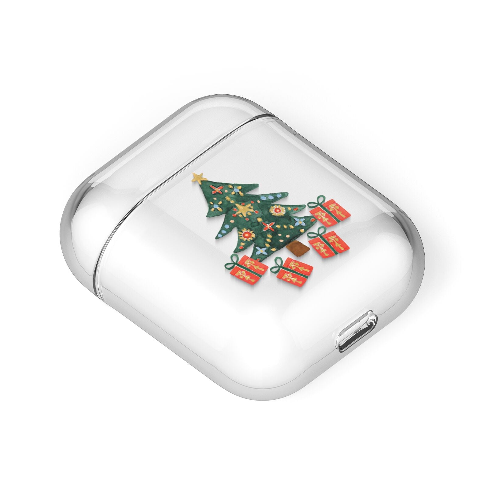Christmas tree and presents AirPods Case Laid Flat