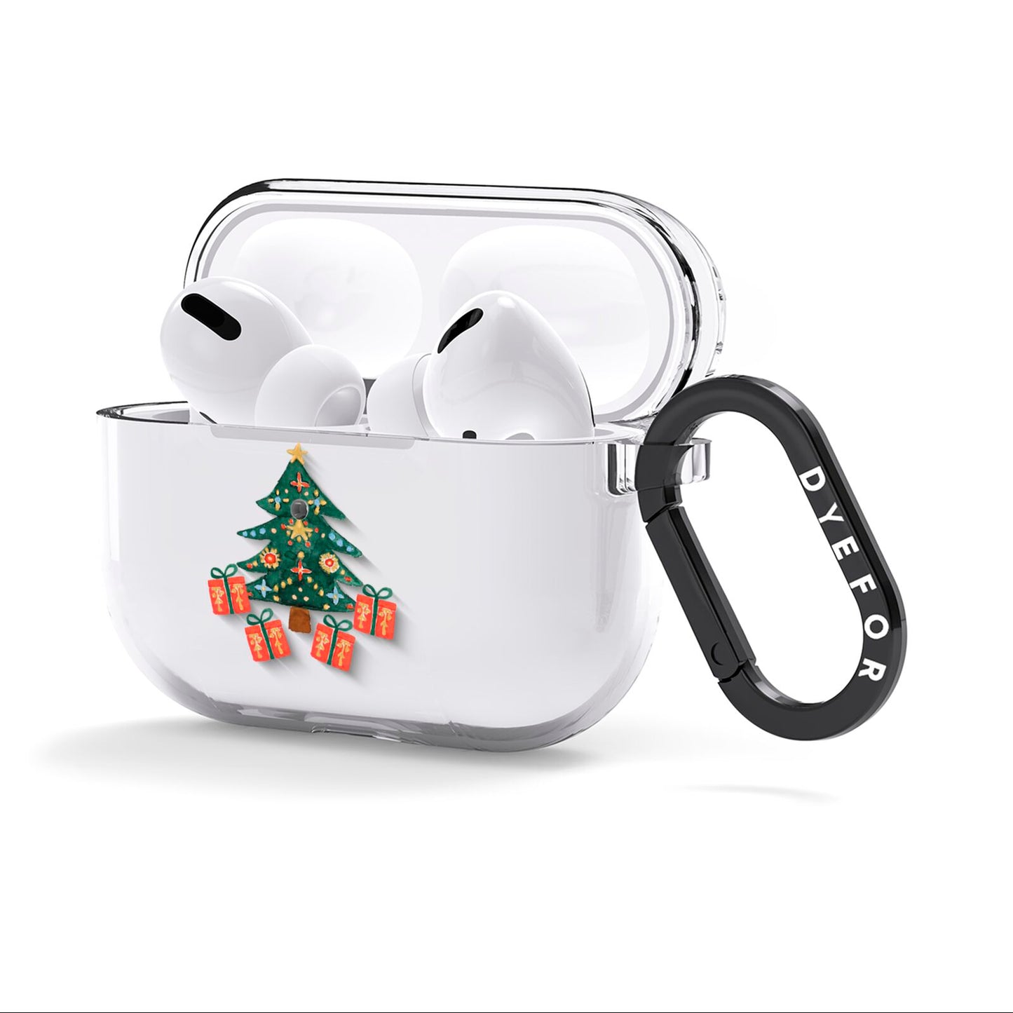 Christmas tree and presents AirPods Clear Case 3rd Gen Side Image