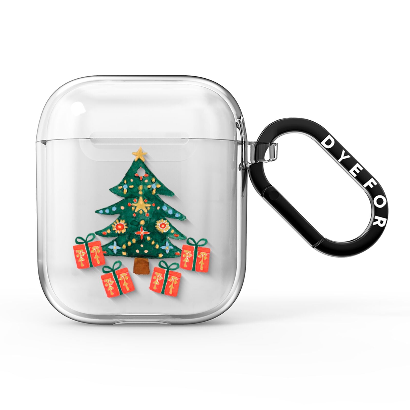 Christmas tree and presents AirPods Clear Case