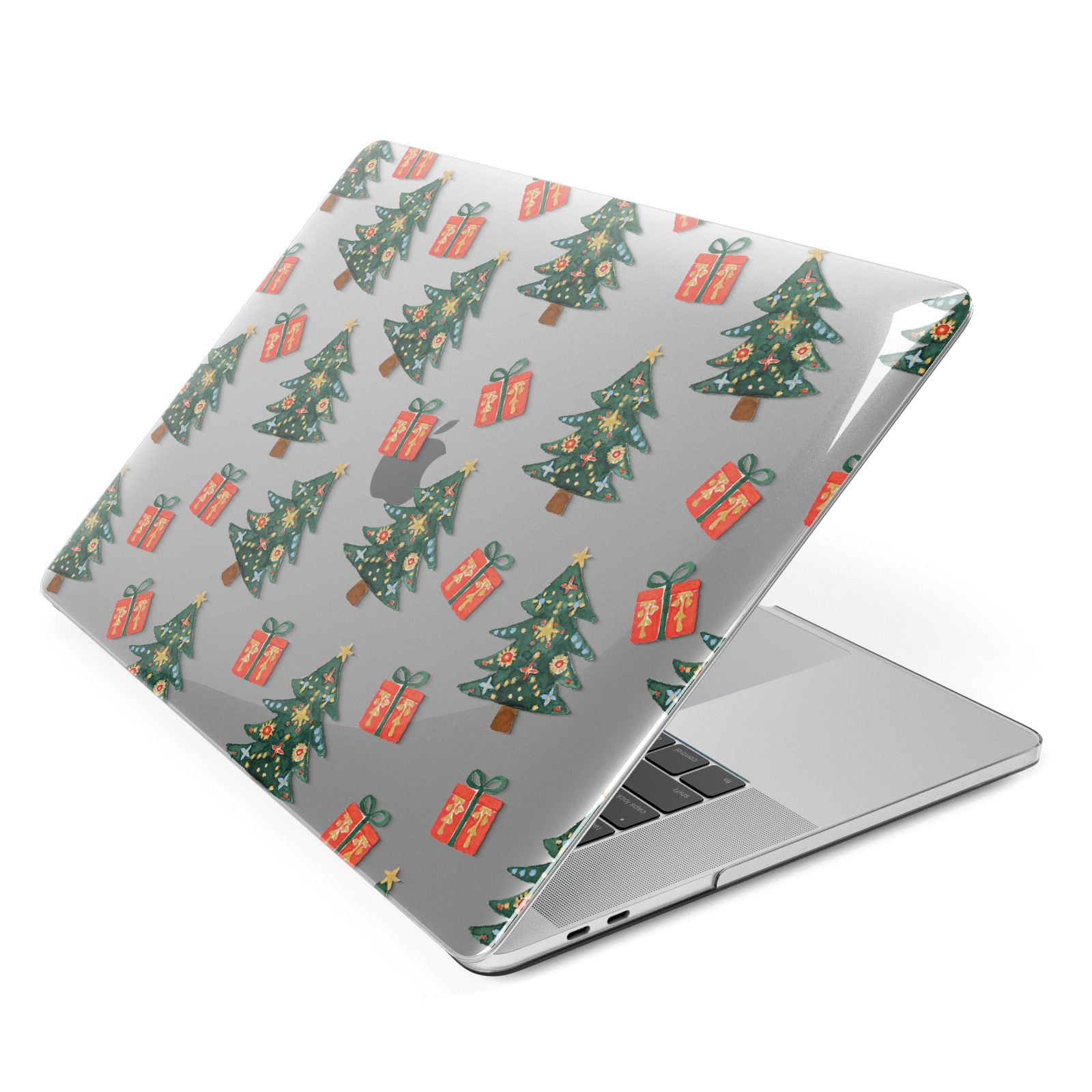 Christmas tree and presents Apple MacBook Case Side View