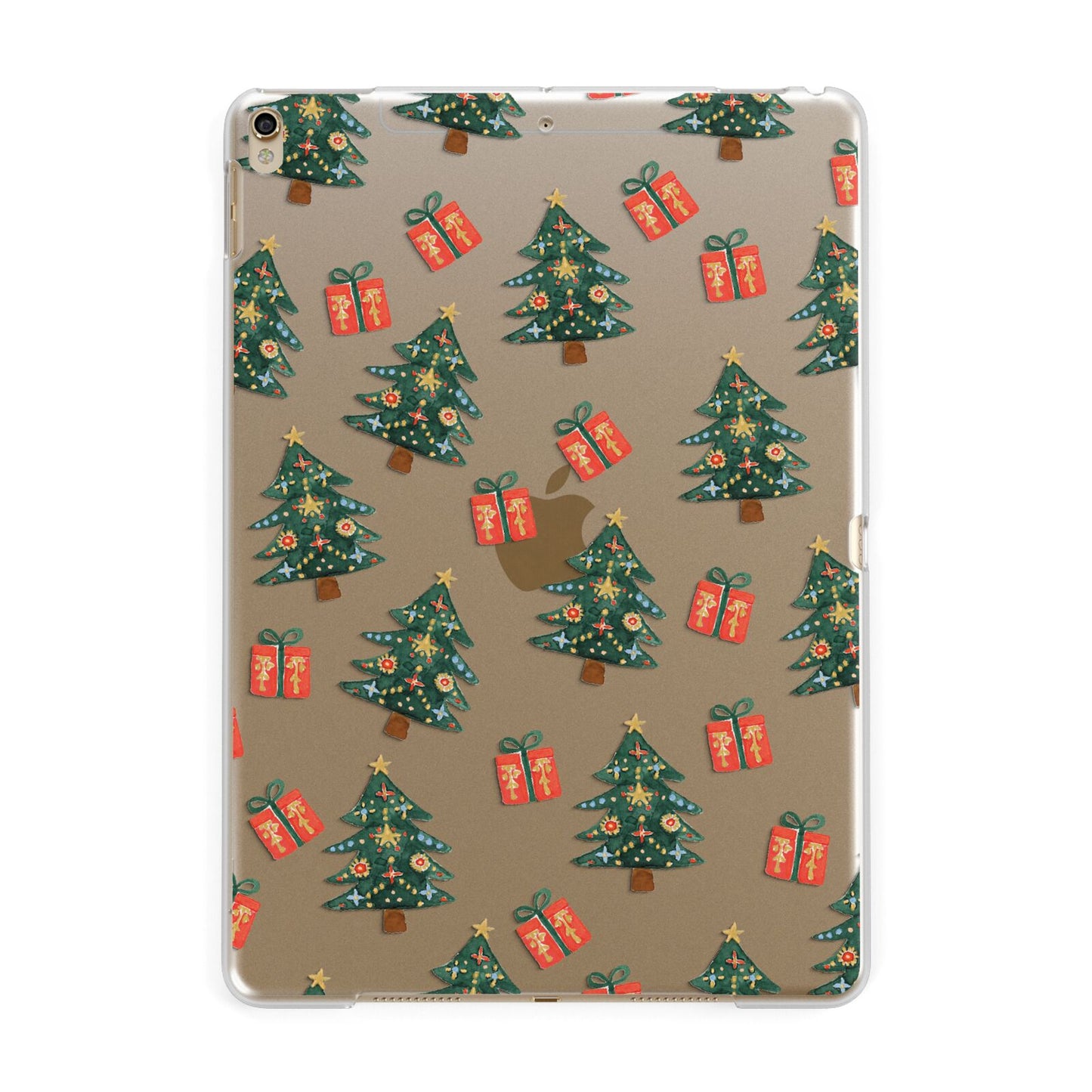 Christmas tree and presents Apple iPad Gold Case