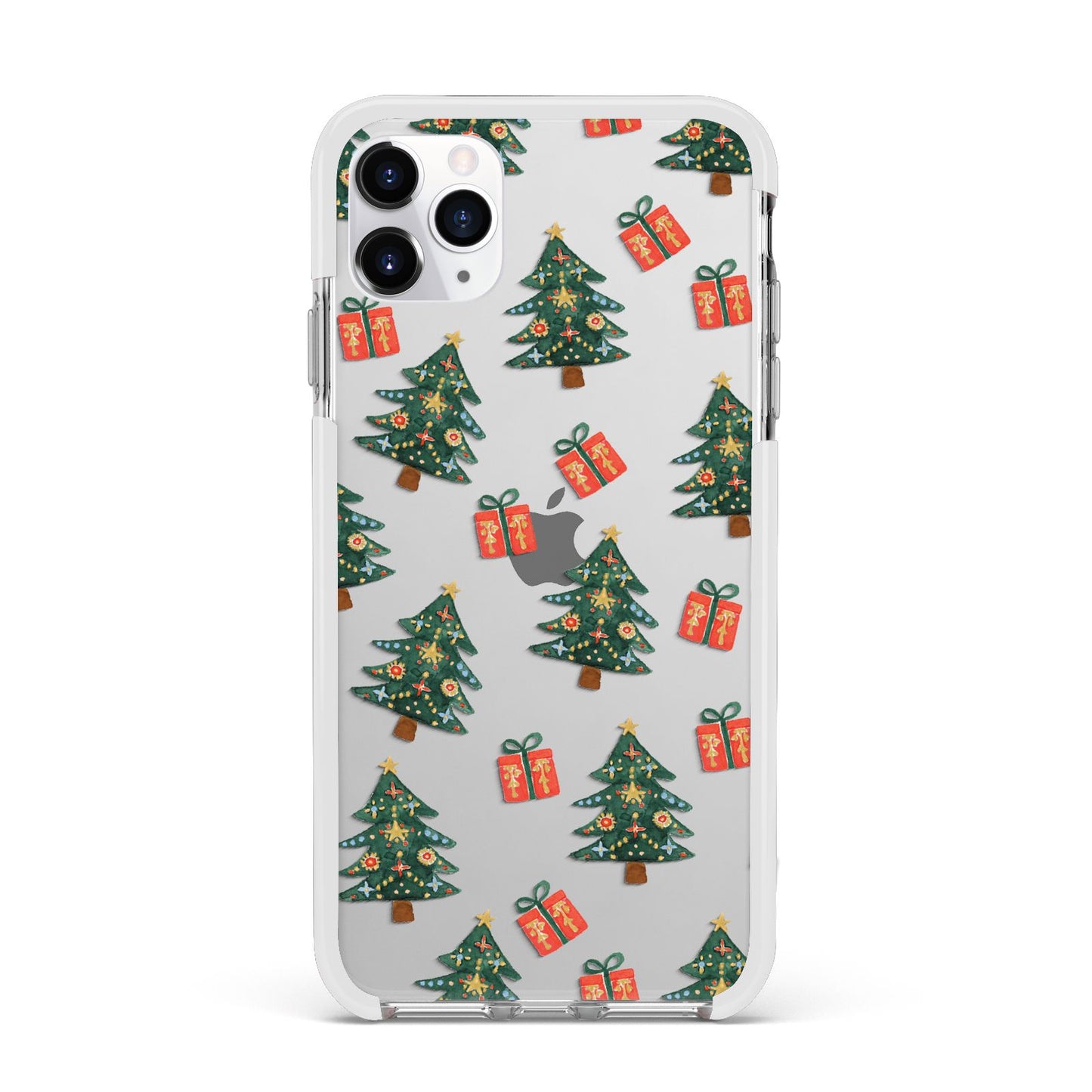 Christmas tree and presents Apple iPhone 11 Pro Max in Silver with White Impact Case