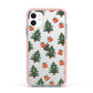 Christmas tree and presents Apple iPhone 11 in White with Pink Impact Case