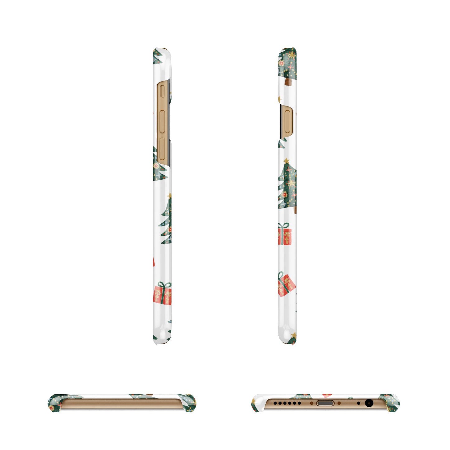 Christmas tree and presents Apple iPhone 6 3D Wrap Snap Case Angled Images