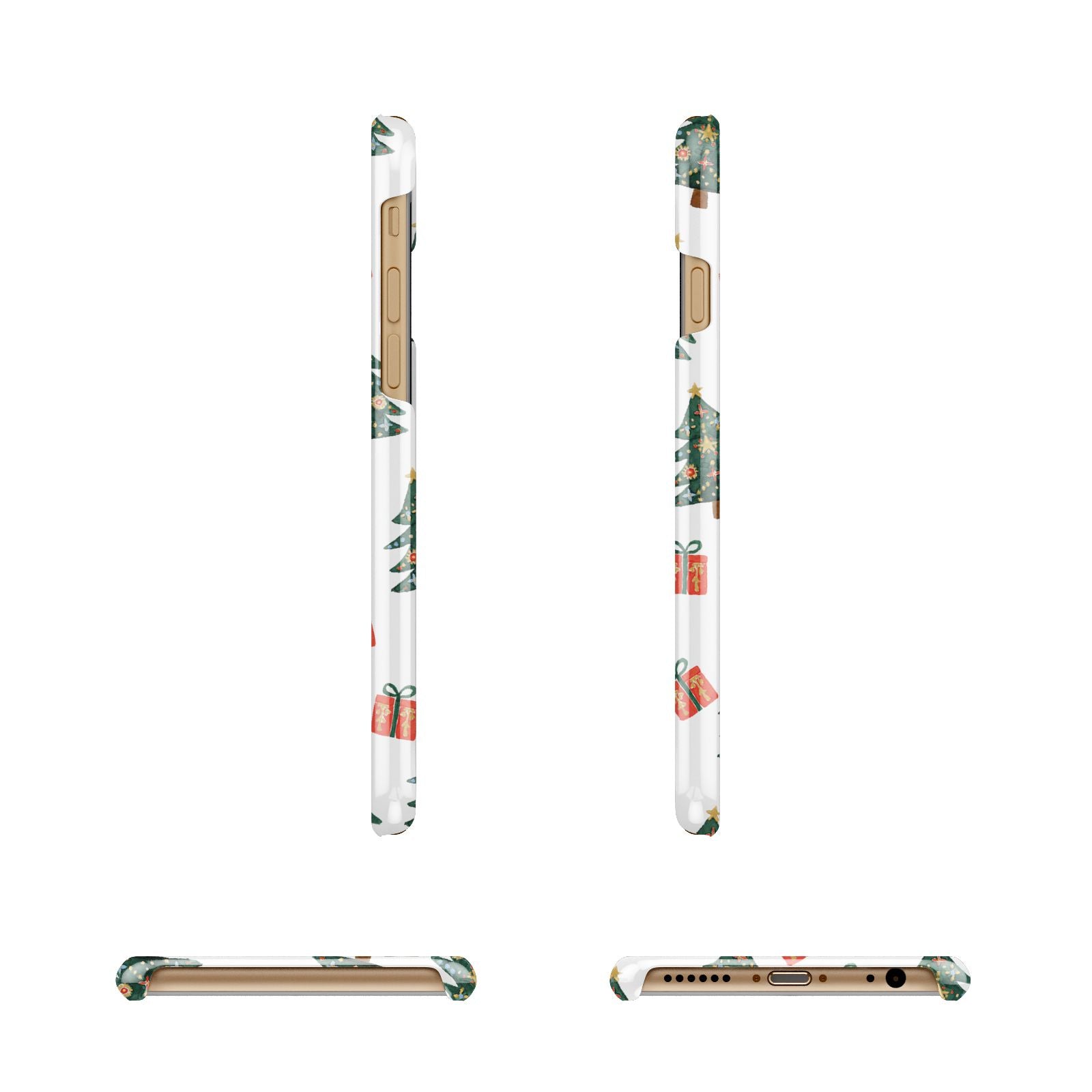 Christmas tree and presents Apple iPhone 6 3D Wrap Snap Case Angled Images